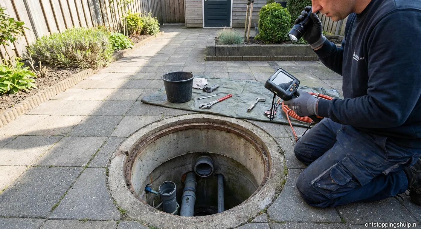 Nauwkeurige weergave van een inspectieput met openstaand mangatdeksel