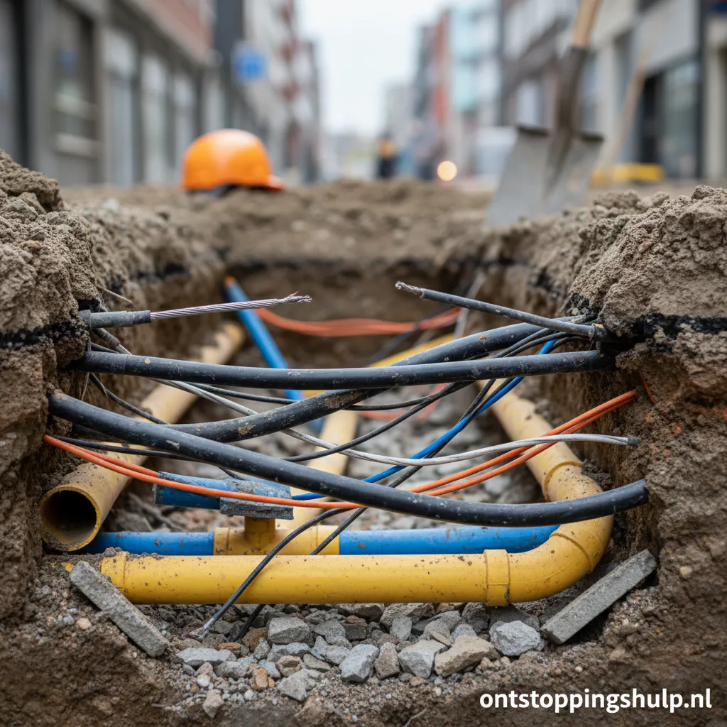 Gedetailleerd plan van ondergrondse kabels en leidingen