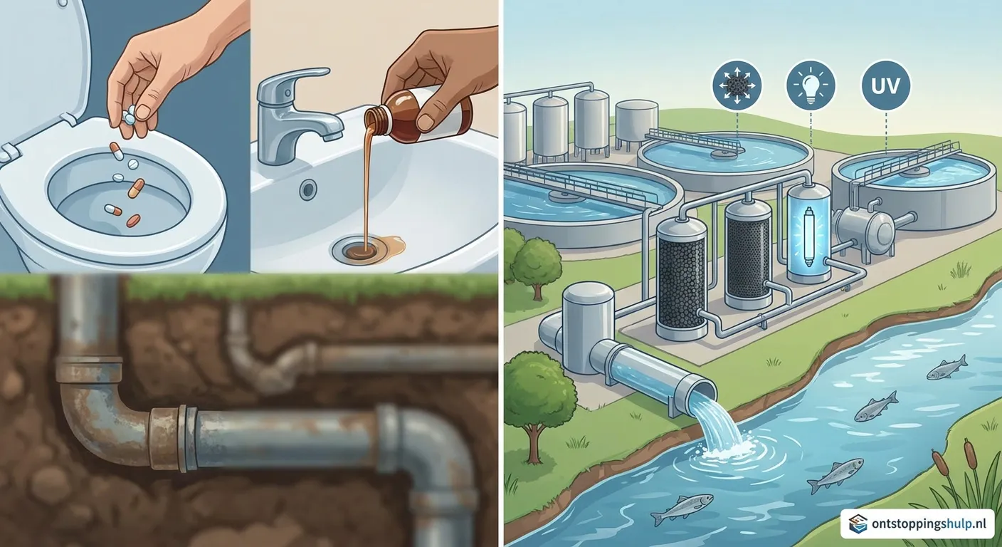 Medicijnresten worden uitgefilterd bij waterzuiveringsinstallatie