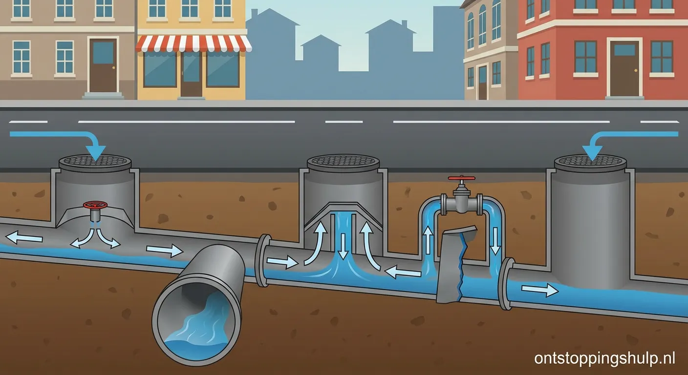 Overdruk beveiliging systeem voor rioolinstallatie