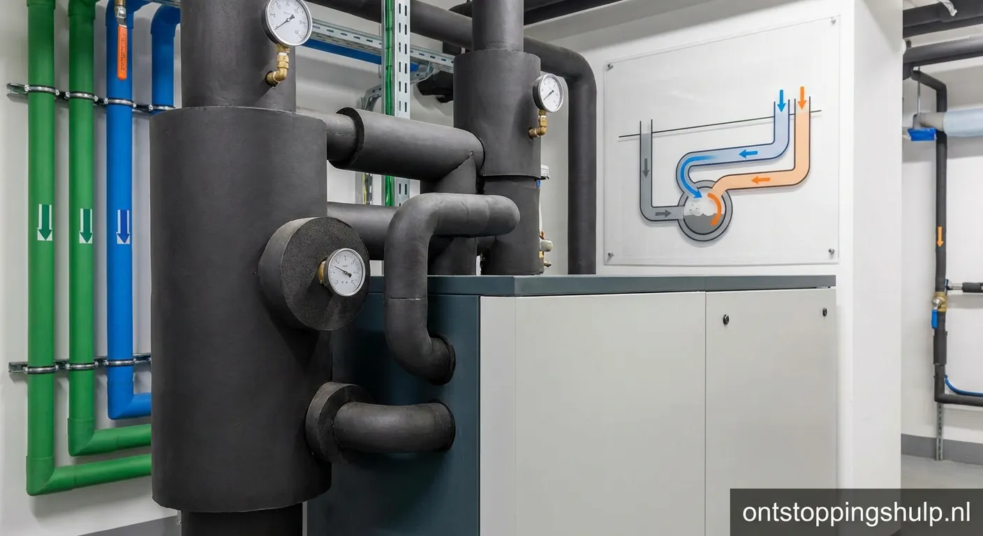 Warmtepomp installatie voor rioolwater warmteterugwinning